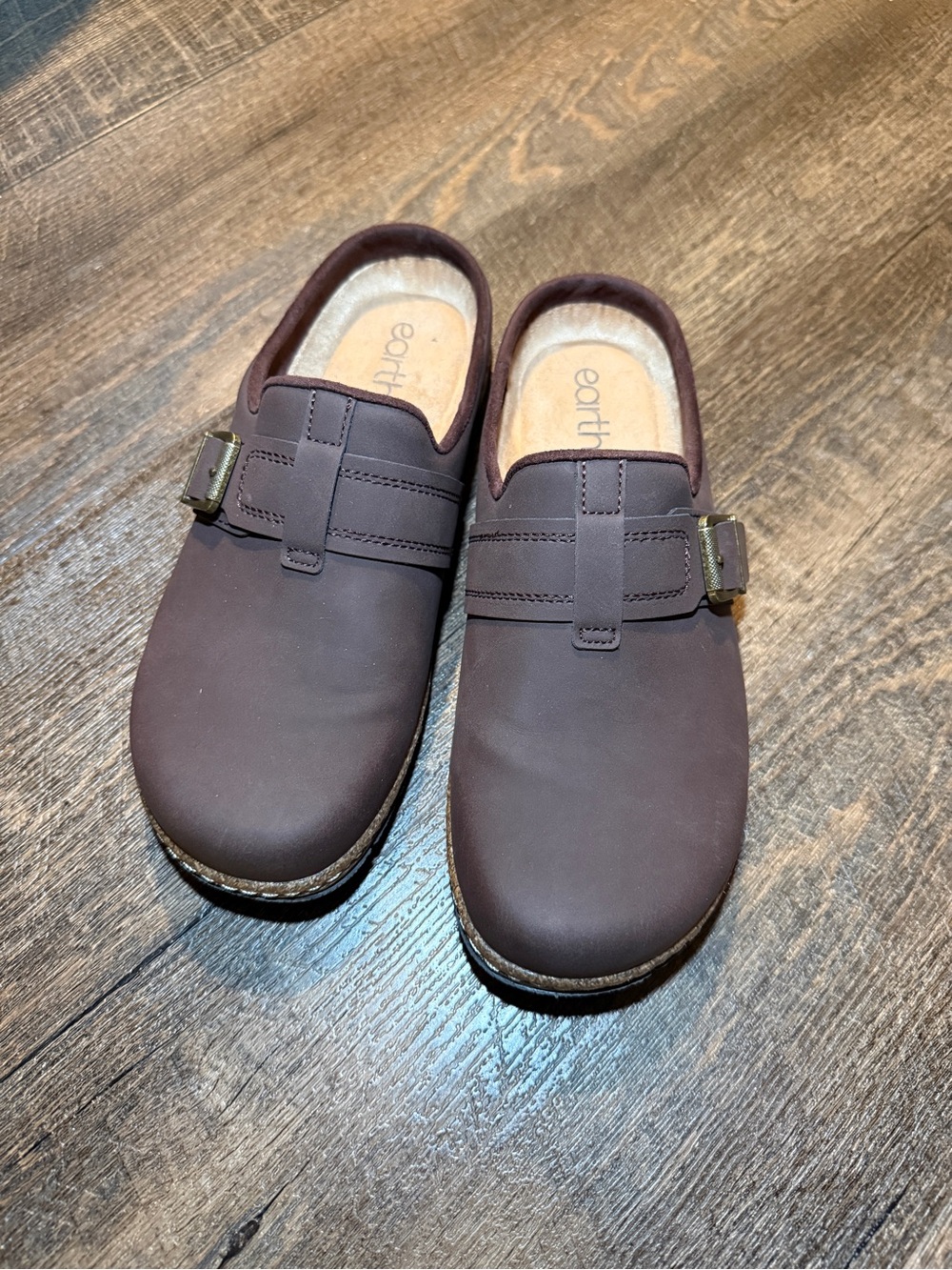 Earth Women’s Slip-On Clog Water-Resistant Dark Brown Evelin 7.5